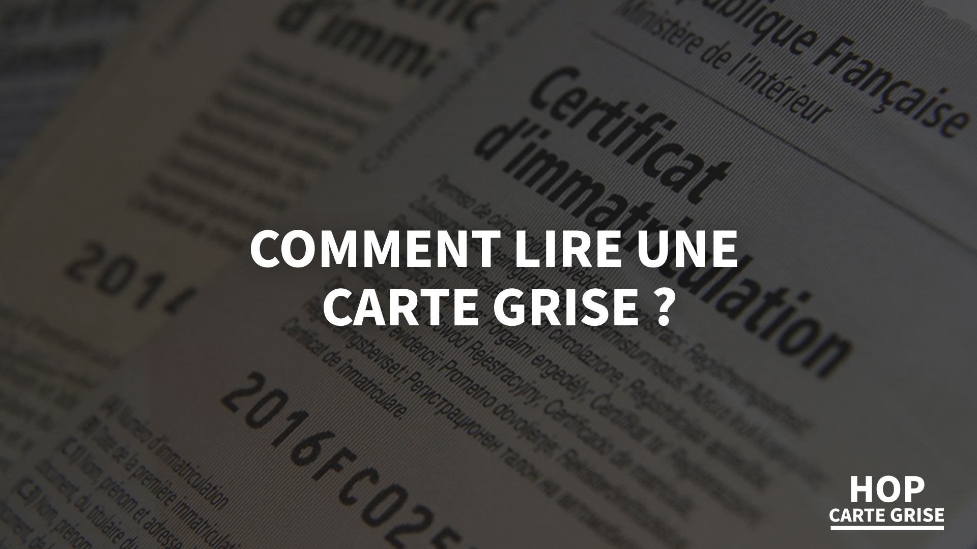 Comment Lire Une Carte Grise On Vous Explique Tout